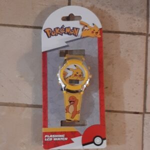 Pokemon Yellow LCD Watch with Pikachu and Charmander